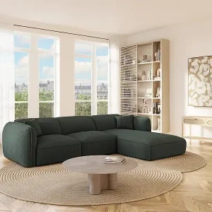 Wochenendangebot Ecksofa - Ecke rechts - Stoff - Grün - CAMILIO von Maison Céphy