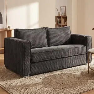 Angebot Schlafsofa mit Matratze 4-Sitzer - Cord - Anthrazitgrau - Liegefläche 160 cm - Matratze 22 cm mit Memory Schaum - LORETO