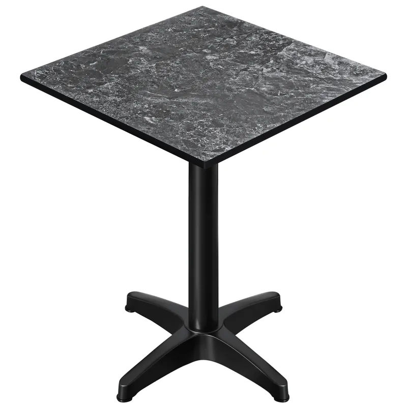 Abverkauf CPBL | HPL Compact Bistro Stehtisch | 60 x 60 x 110 cm | + Zusatzgewicht | Felsen / Schwarz