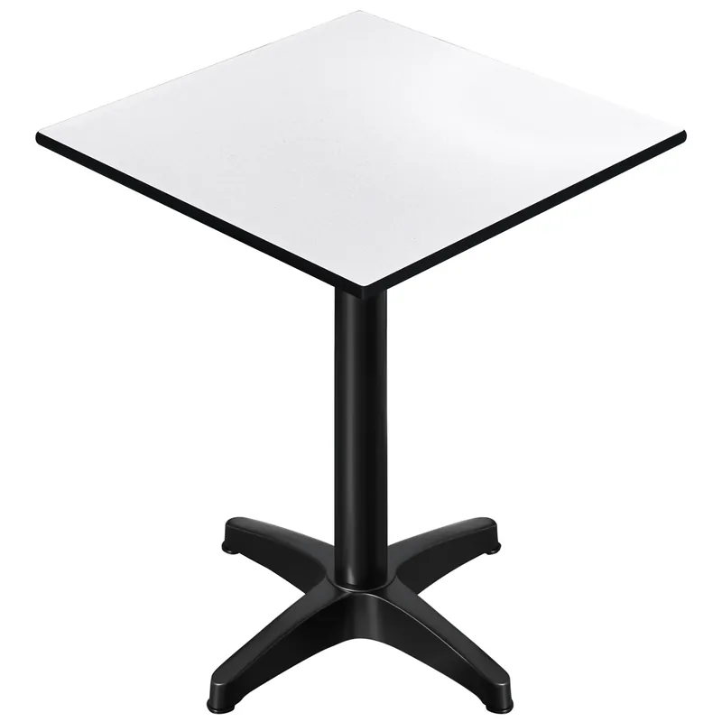 Abverkauf CPBL | HPL Compact Bistro Stehtisch | 60 x 60 x 110 cm | + Zusatzgewicht | Weiß / Schwarz