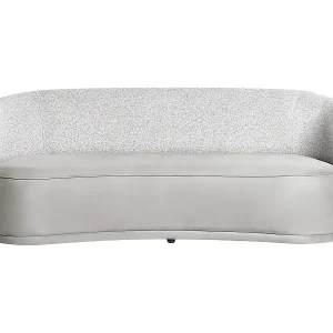 Sofa Stoff grau 3-Sitzer gebogene Form modernes Design zwei Stoffe Roset Kracherpreis