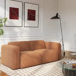 Jetzt Kaufen Sofa 3-Sitzer aus fein geripptem Cord – Terrakotta – POGNI von Maison Céphy