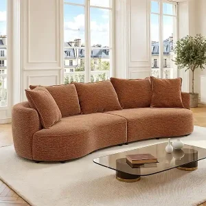 Knallerangebot Sofa 4-Sitzer - Chenille-Stoff - Terrakotta – CEPRANO de Maison Céphy