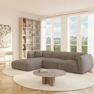 Ecksofa - Ecke links - Stoff - Taupe - CAMILIO von Maison Céphy Finale Aktion