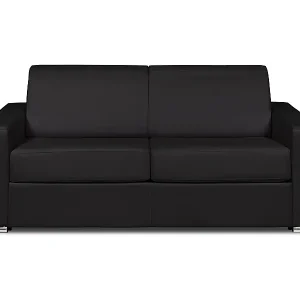 Ausverkauf Schlafsofa mit Matratze 3-Sitzer - Liegefläche 140 cm - Matratze 22 cm - Büffelleder - Schwarz - CALITO