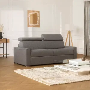 Top-Preis Schlafsofa 3-Sitzer - Liegefläche mit Lattenrost: 140 cm - Matratze: 18 cm mit Memory Schaum - Stoff - Grau - VIZIR