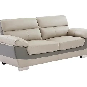 Wochenendangebot Ledersofa 3-Sitzer - Taupe - FRANCESCA