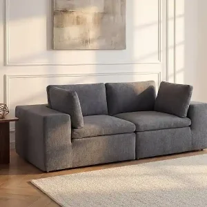 2-Sitzer Sofa modulbar - Stoff Anthrazitgrau - CORTOLINE Letzte Chance