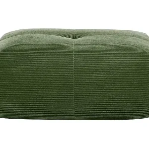 Modulares Sofaset aus Rippvelours: Hocker - 92.5x75x44cm - Grün Preisreduziert