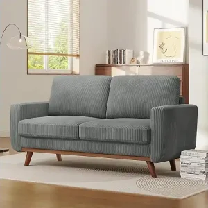Kostenloser Versand 2 -seerer -Sofa, festes Holzsofa, mit extra tiefen Sitz, Sitz mit gepolsterter Rückenlehne - 172x76x88cm