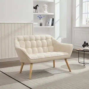 Angebot Sofa 2-Sitzer - Stoff - Beige - CASERTA