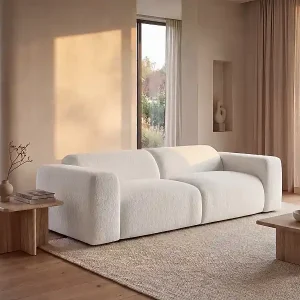 Sichere Zahlung Sofa 3-Sitzer - Bouclé-Stoff - Weiß - POGNI von Maison Céphy