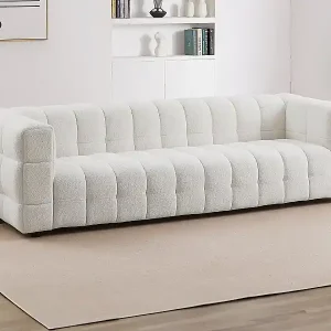 Ausverkauf Sofa 4-Sitzer - Bouclé-Stoff - Elfenbeinweiß - LERICI von Pascal Morabito