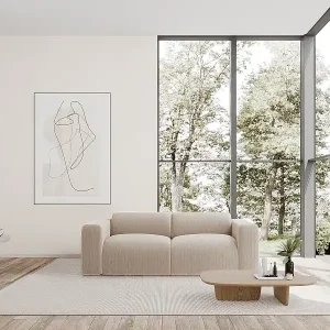 Direktkauf Sofa 3-Sitzer - Samt-Stoff - Beige - POGNI von Maison Céphy