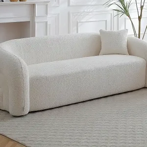 Sofa 3-Sitzer - Bouclé Stoff Weiß - LAPIOTA von Maison Céphy Letzte Chance