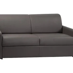 Begrenztes Angebot 3-Sitzer-Schlafsofa Express in grauem Kunstleder mit Memory-Schaum-Sitzfläche - Liegefläche 140 cm - Matratze 22 cm Memory-Schaum CALIFE