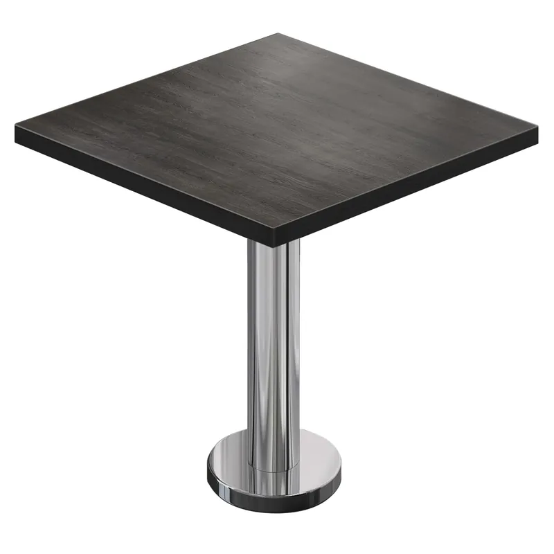 Abverkauf BML | Bistro Tisch | 60 x 60 x 74,5 cm | Quadratisch | Schwarzer Rand | Wenge / Edelstahl