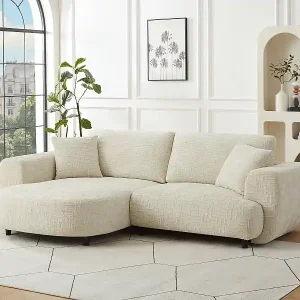 Top-Seller Ecksofa - Ecke links - Strukturstoff - Beige - RULAMA