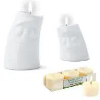 Zertifiziert Nachhaltiges Set mit Kerzenschmusies "Kuschelig" und "Verschmust" und Rapslichter