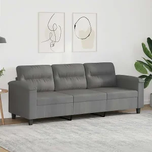 3-Sitzer-Sofa Dunkelgrau 180 cm Mikrofasergewebe Direkt Vom Hersteller