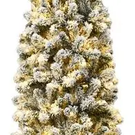 135/180/225cm Bleistift Weihnachtsbaum mit Schnee und warmweißen LED-Leuchten Meistverkauft