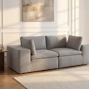 2-Sitzer Sofa modulbar - Stoff Grau - CORTOLINE Top-Angebot