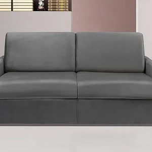 Top-Preis Schlafsofa 3-Sitzer - Liegefläche mit Lattenrost mit breiten Latten: 140 cm - Matratze: 18 cm - Samt - Anthrazit - CALIFE