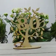 Zum 80. Geburtstag Gutschein Geldgeschenk Lebensbaum zum Jubiläum Tischdeko aus Holz Sale