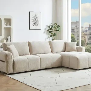 Beliebt Ecksofa rechts – Strukturstoff – Beige – GOSALO de Maison Céphy
