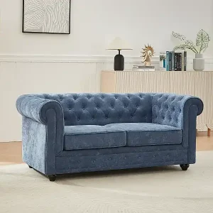 2-Sitzer-Sofa - Stoff - Blau - CHESTERFIELD Expressversand
