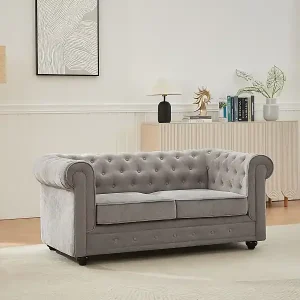 2-Sitzer-Sofa - Stoff - Grau - CHESTERFIELD Heißes Angebot