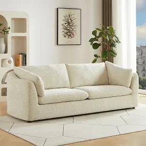 3-Sitzer-Sofa aus strukturiertem beigem Stoff NURABI Neu Im Sortiment