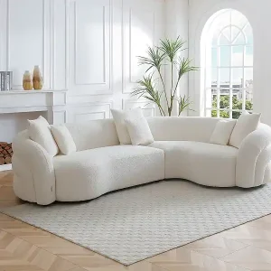 Aktuell Ecksofa rechts - Stoff - Weiß - LAPIOTA von Maison Céphy