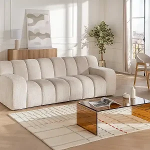 3-Sitzer-Sofa – Chenille-Stoff – Beige – BELADON Markenprodukt