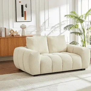 Bestpreis Sofa 2-Sitzer - Stoff - Beige - BERENIA