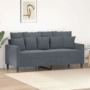 Abverkauf 2-Sitzer-Sofa Dunkelgrau 140 cm Samt