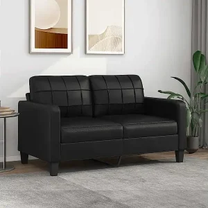 2-Sitzer-Sofa Schwarz 140 cm Kunstleder Must-Have