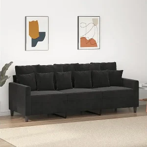 3-Sitzer-Sofa Schwarz 180 cm Samt Expressversand