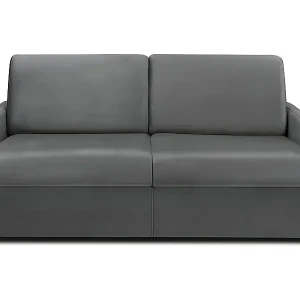 Angebot 3-Sitzer Schlafsofa Express aus anthrazitgrauem Samt mit Memory-Schaum Sitzfläche - Liegefläche 140 cm - 22 cm Matratze mit Memory-Schaum Sitzfläche CALIFE