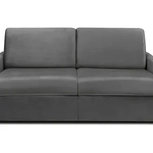 2-Sitzer-Schlafsofa Express aus anthrazitgrauem Samt mit Memory-Schaum-Sitzfläche - Liegefläche 120 cm - Matratze 22 cm Memory-Schaum CALIFE Versand Am Gleichen Tag