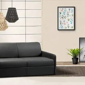 Zertifiziert Schlafsofa 3-Sitzer - Liegefläche: 140 cm - Matratzenhöhe: 18 cm - Schwarz - CALIFE