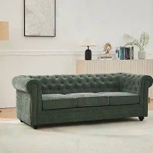 3-Sitzer-Sofa - Stoff - Grün - CHESTERFIELD Ausverkauf