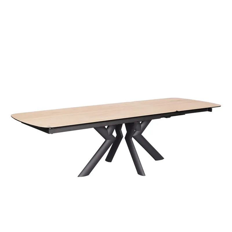 Zertifiziert Maelia Auszugstisch mit Platte aus Glaskeramik