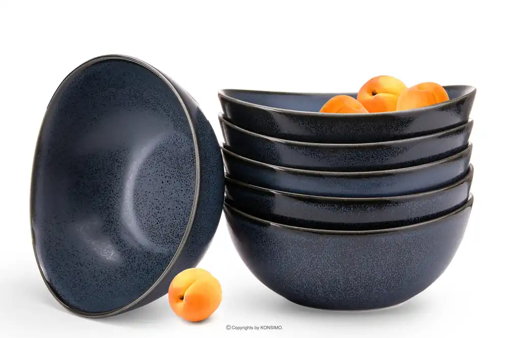 Schälchenset graphit 6tlg. TIME BLACK - Farbe schwarz/graphit/blau - KONSIMO. Online-Möbelshop Rabatt