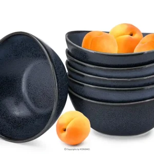 Top-Seller Satz elegante Schalen Graphit 6tlg. TIME BLACK - Farbe schwarz/graphit/blau - KONSIMO. Online-Möbelshop