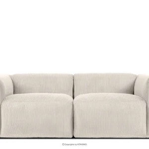 Zweisitziges Modulsofa aus cremefarbenem Kordstoff BUFFO - Farbe creme - KONSIMO. Online-Möbelshop Sonderaktion