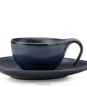 Wochenendangebot Espressotasse mit Untertasse TIME BLACK - Farbe schwarz/graphit/blau - KONSIMO. Online-Möbelshop