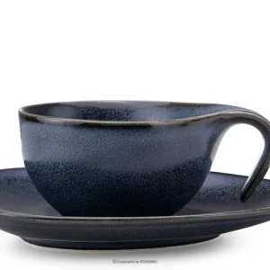 Preisreduziert Tasse und Untertasse TIME BLACK - Farbe schwarz/graphit/blau - KONSIMO. Online-Möbelshop