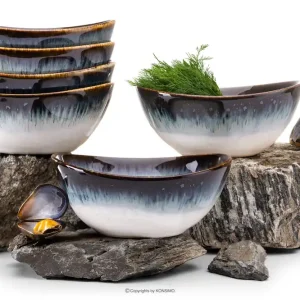 Highlight Schale 6tlg. TIME DIM - Farbe weiß/braun/blau - KONSIMO. Online-Möbelshop