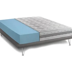 Markenprodukt Quadratische und halbe Matratze Dfiorio, Herausnehmbare Matratze aus Memory Foam und Waterfoam, 100% Made in Italy, Anti-Milbe und hypoallergen, Cm 120x190 h21